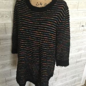 Ultra-soft black striped sweater
